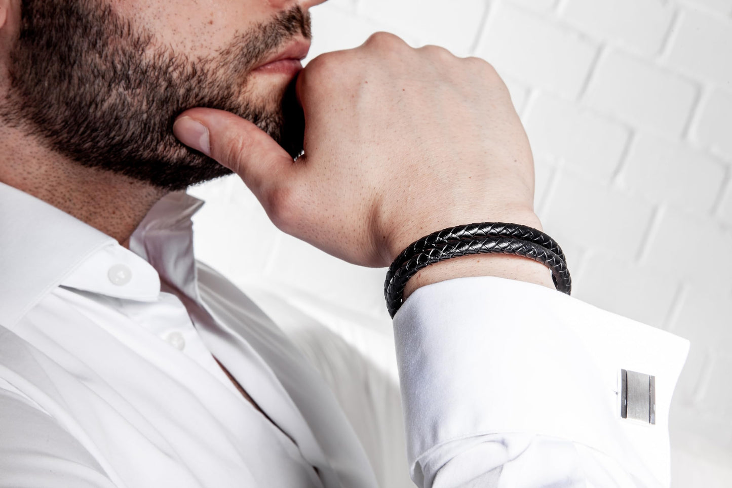 SERASAR Bracelets for Men 20cm Gold Gift Box Genuine Leather Cowhide Braided Adjust Able Magnetic Clasp Multi Layer Jewellery Rope Man Mans Male Mens Band Jewelry Accessories