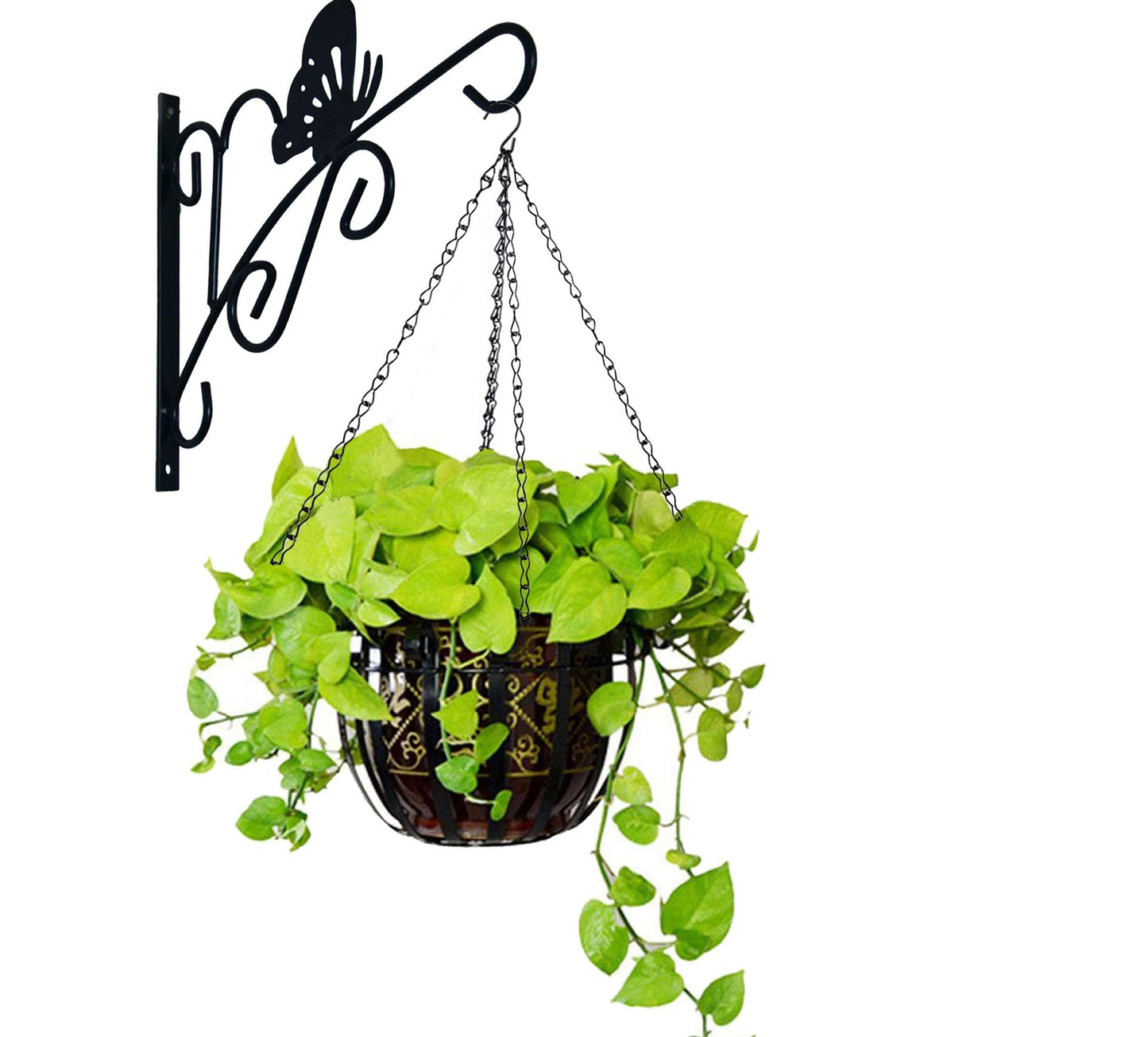 EMPHY 4Pack - 24 Inch 4 Leads Hanging Chain with Hooks Flower Pot Chain Replacement Plant Hangers for Bird Feeders, Planters and Lanterns (Black)
