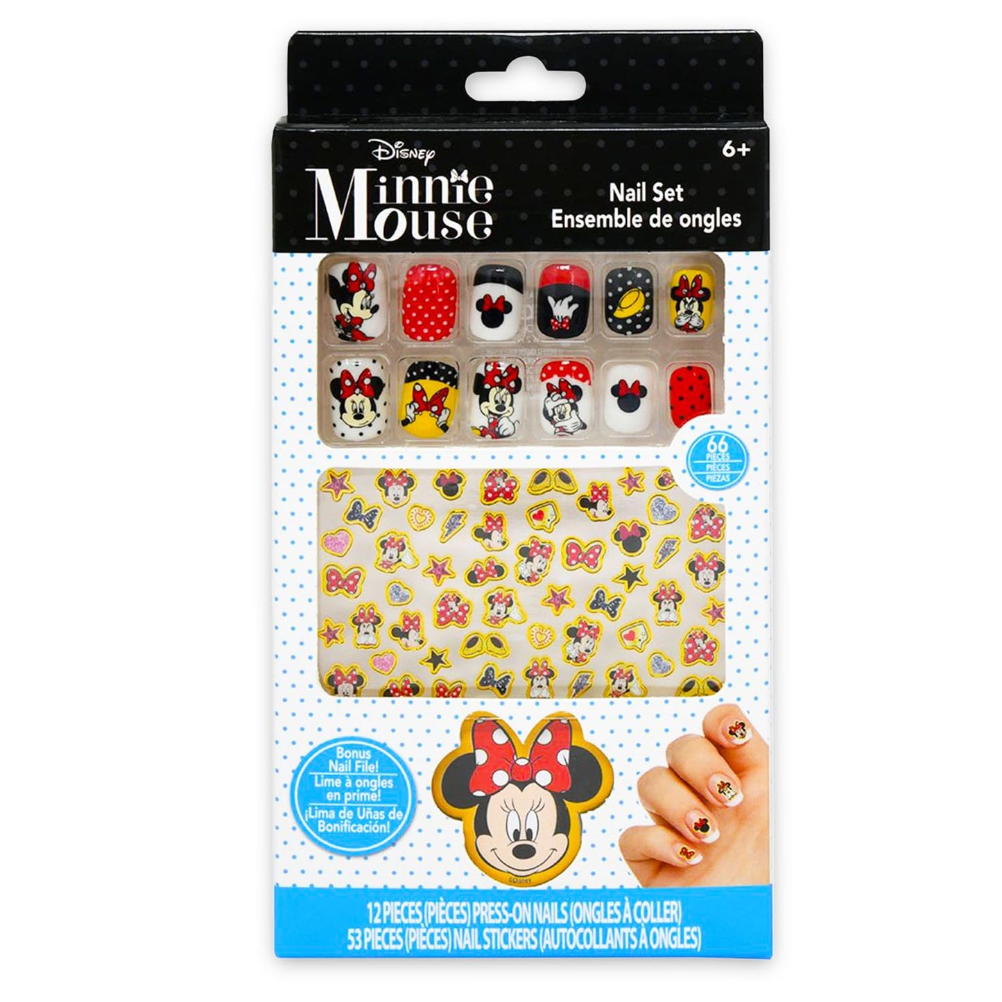 Disney Nail Art Stickers Set - Bundle 190+ Stick-On Nails and Stickers Featuring Disney Princesses, Moana, Minnie Mouse | Dress Up Accessories Kit