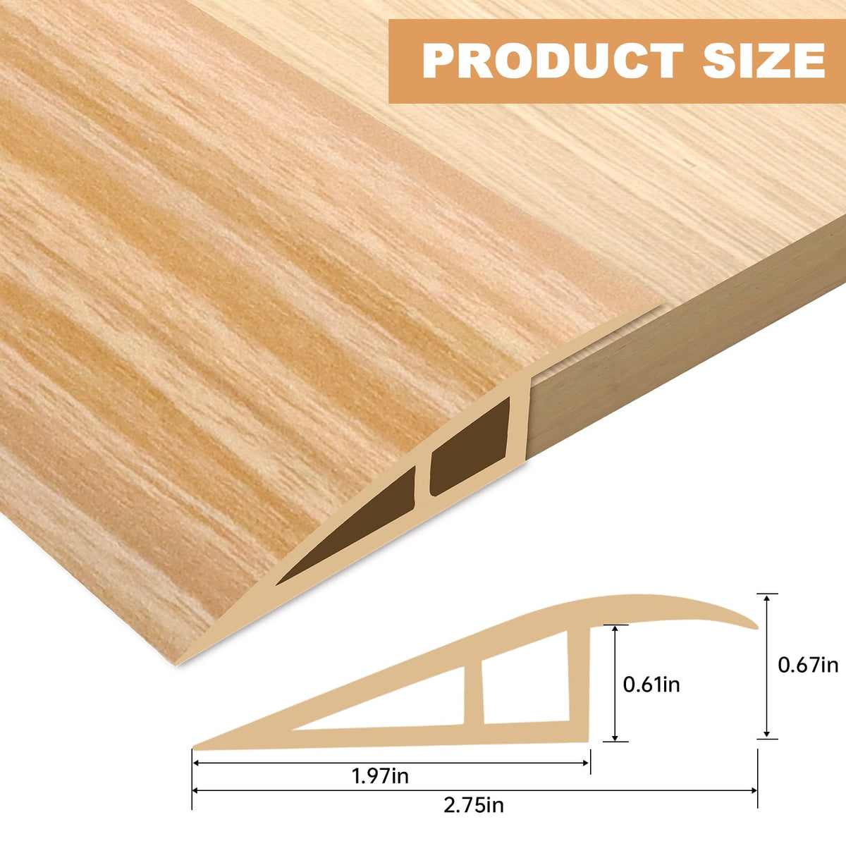 Vinyl Door Threshold Flooring Transition Strip Self Adhesive Carpet Edging Strip for Laminate Doorway Edge Threshold from 2 (10 Foot)