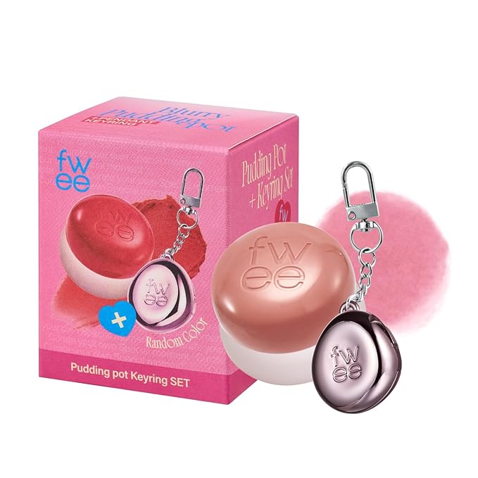 fwee Blurry Pudding Pot + Keychain SET | Airbrushed Blush & Lip, Buildable Pigment, Long-lasting, Lightweight, Easy to Blend, Natural Soft Matte Finish Makeup – Oh! (Cool Pink) | 0.17 oz