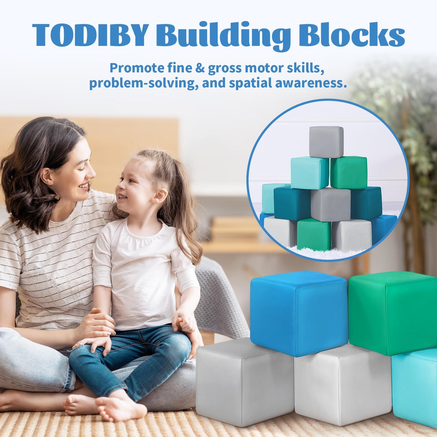 TODIBY 16-Pieces Climbing and Building Toys for Toddlers