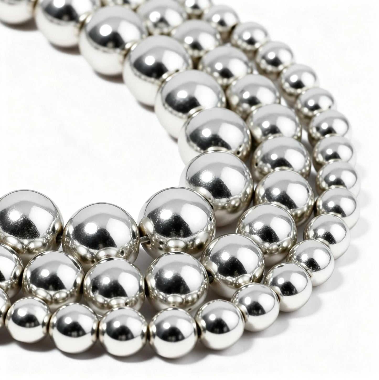 Yochus 45pcs Sliver Hematite Beads，8mm Healing Power Natural Stone Round Loose Gemstone Beads for Jewelry Making Earring Necklace DIY Crafts