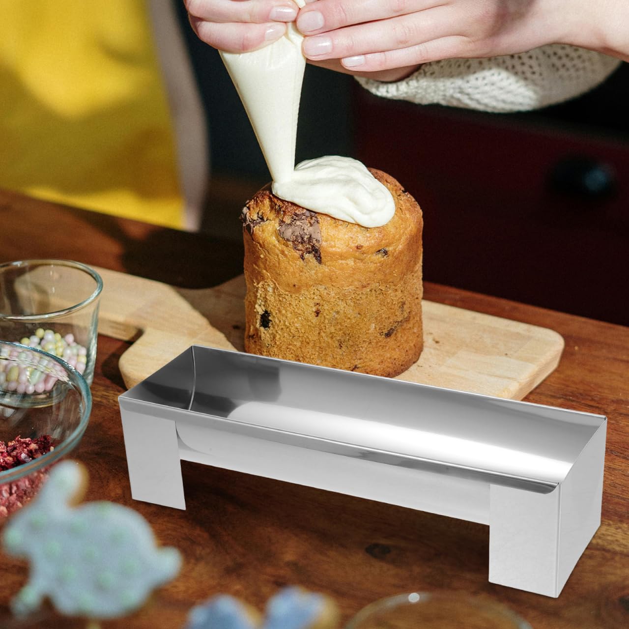 DECHOUS U-Shape Cake Mold: Stainless Steel Bread Baking Mold Bakeware Cranberry Biscuit Cake Mould for Home Kitchen Baking