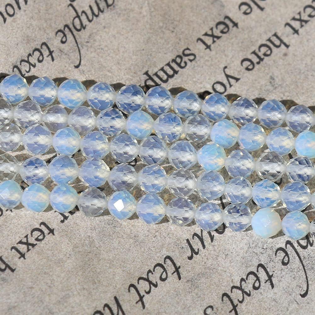 Song Xi 120pcs 3mm Natural Opal Gemstone Beads Faceted Round Loose Stone Beads for Jewelry Making (1 Strand)