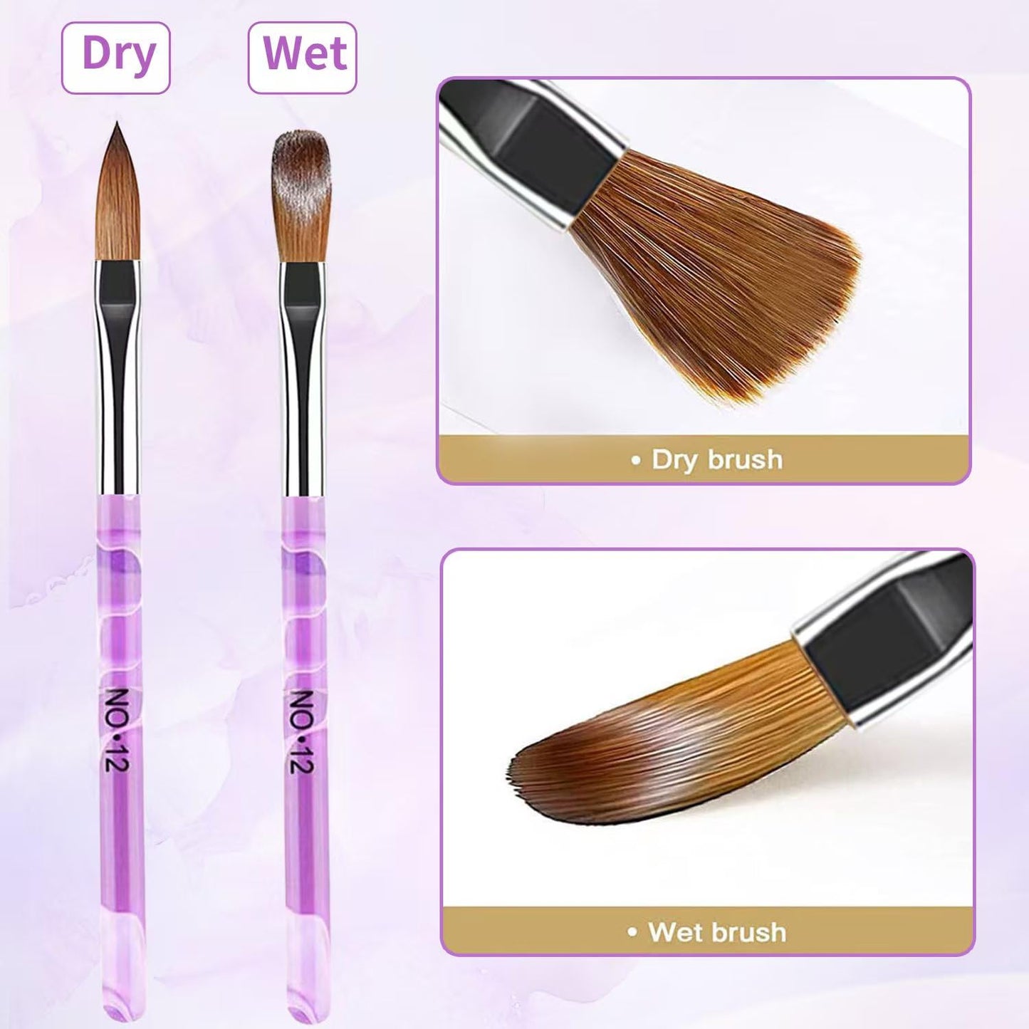 28Pcs Purple Nail Art Brush Set, Acrylic Nail Brushes, Gel Nail Brush, Nail Dust Brush, Nail Dotting & Liner Tool, Professional Manicure Tool Kit for Acrylic Powder Application, Sculpting & Cleaning