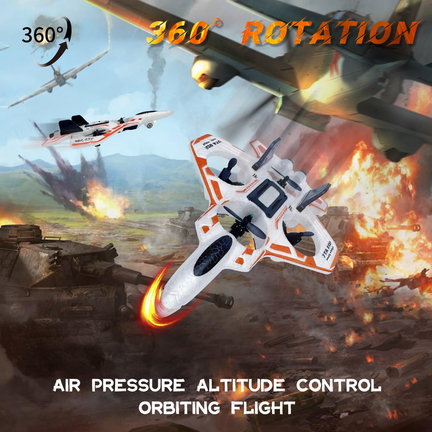 Remote Control Drone for Kids,2.4Ghz Foam RC Airplanes Helicopter Quadcopter with Auto Hovering,360° Flip,Gravity Sensing,Stunt Roll,Cool Light,2 Battery,Gifts for 8+ Kids Boys