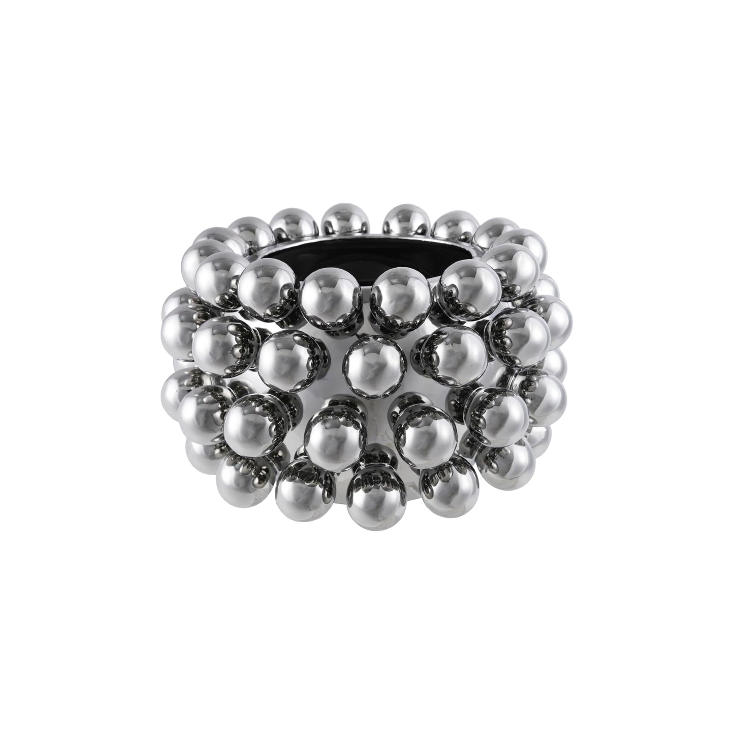 Bloomingville Stoneware Planter with Balls, Chrome Finish