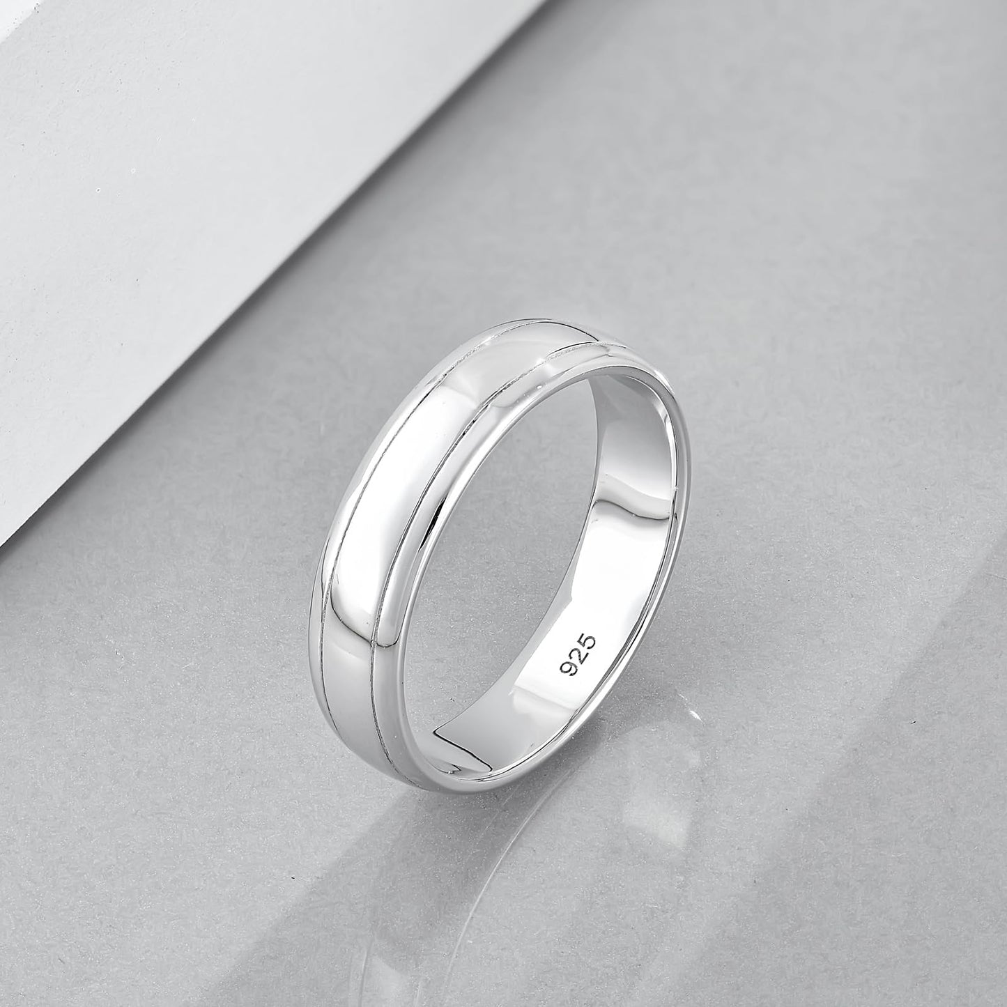 STARCHENIE 5mm Wedding Band Ring, 925 Sterling Silver Comfort Fit, Sizes 11