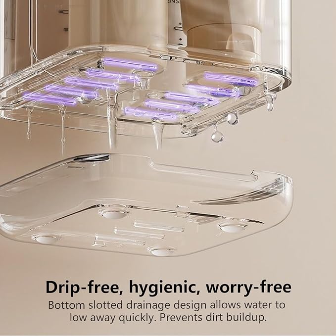 Adhesive Toothbrush Holders, 4.45x3.54x3.35 inches Wall Bathroom Rack | Bathrooms Organizer Rack - for Bathroom Shower Bedroom Home RV Dormitory Apartment Bathtub