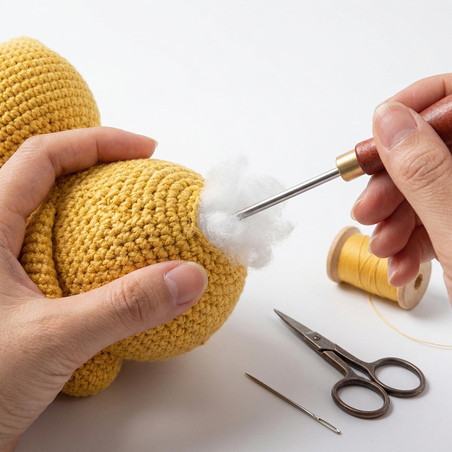 Famjoyart 3 Piece Stuffing Tool for Crafts Stuffed Animals Sewing Kit DIY Doll Making Supplies Versatile Handcrafts Crochet Fabric Stuffing Fork Cotton Filler Tools for Sewing Crafting Projects