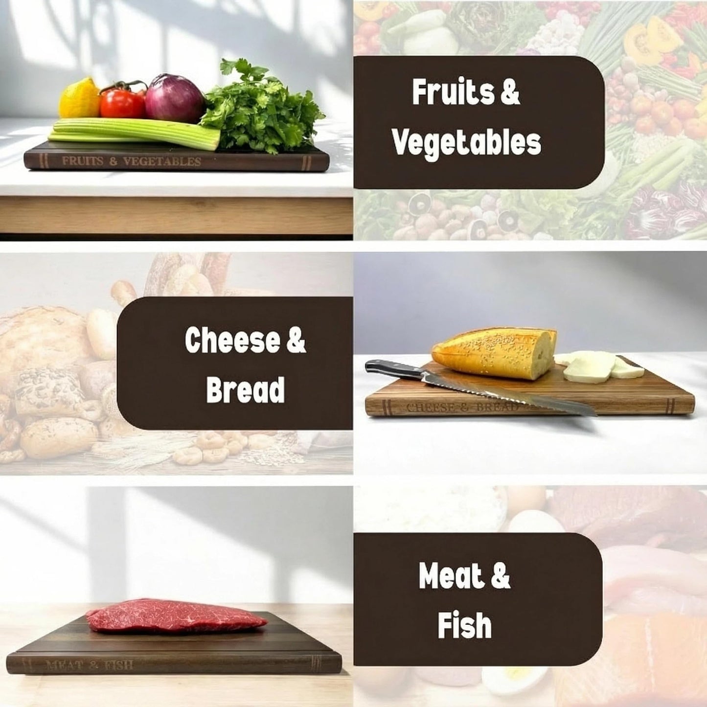Cutting Board Book Set with Stand for Kitchen 3-Piece Acacia Wood Cutting Board Set That Looks Like Books for Vegetables, Cheese, Bread & Meat, Decorative Chopping Board Gift Set