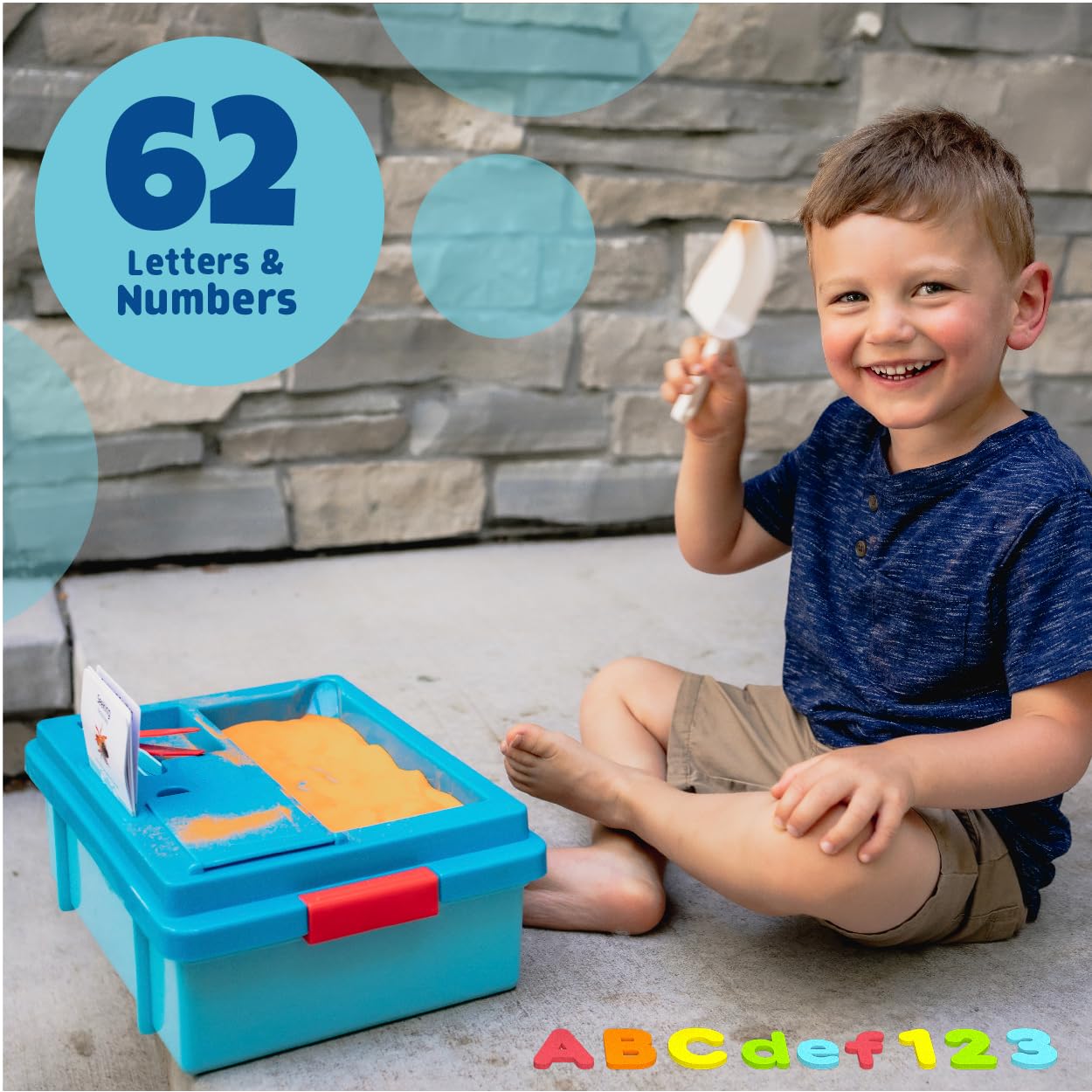 Chuckle & Roar - Sensory Bin - Tactile Learning for Toddlers - Montessori Preschool Activities - Plastic Storage Bin for Travel - Kids Activity Set