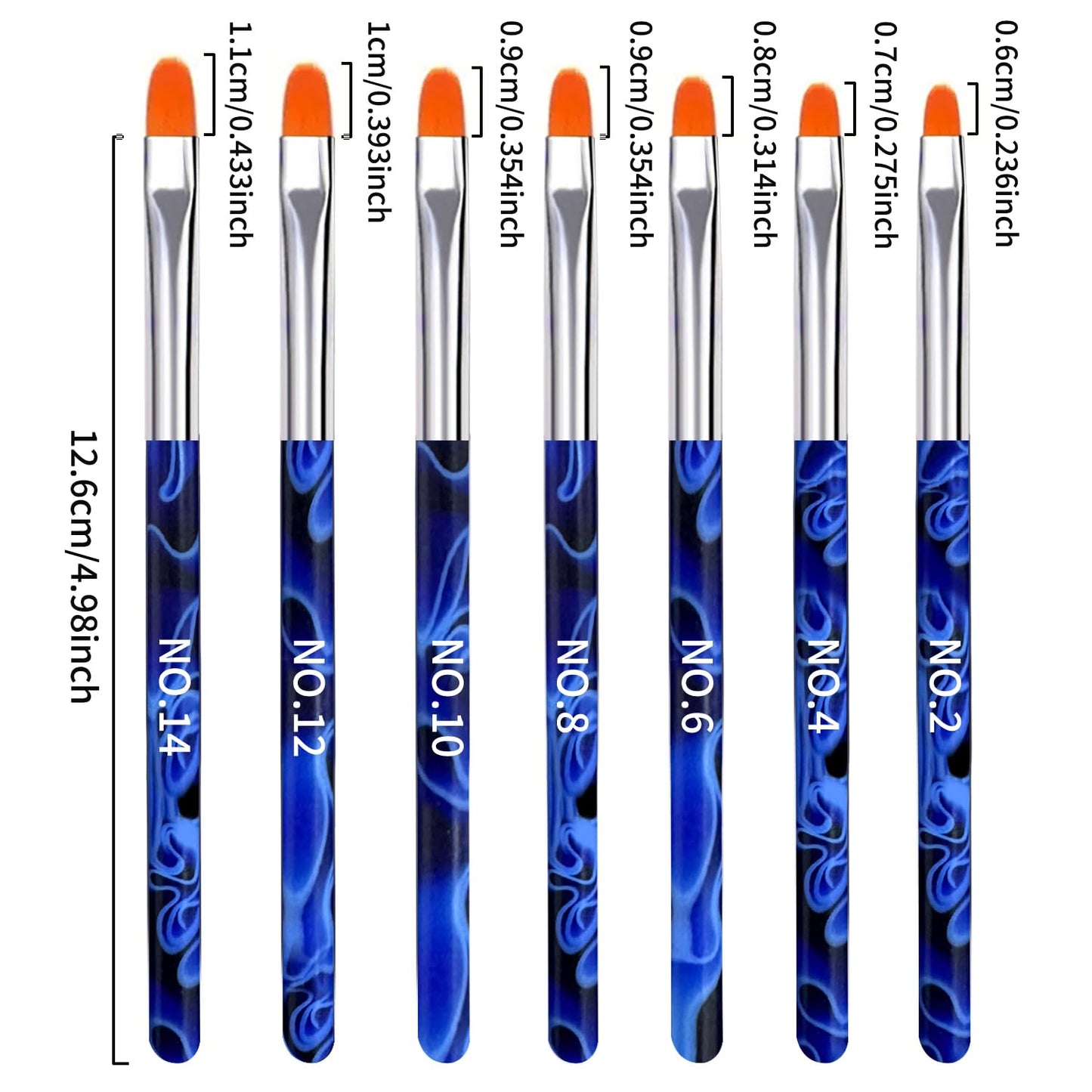 19Pcs Navy Blue Nail Art Brush Set, Nail Brushes Kit with Acrylic Nail Brush, Gel Polish Brushes, Dotting Tools, Nail Dust Brush, Manicure Tool for Acrylic Powder Application, Sculpting & Cleaning