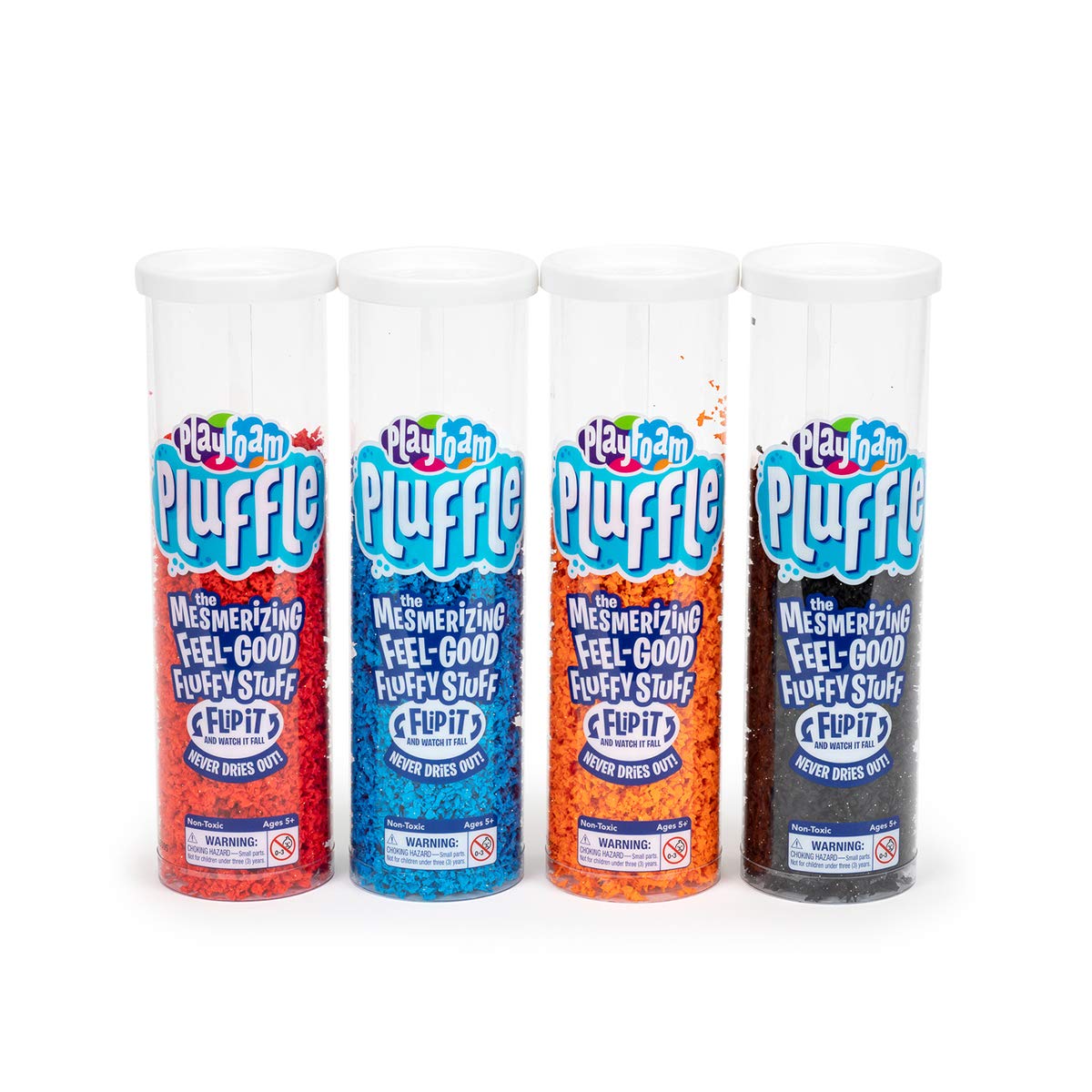 Educational Insights Pluffle(R) 4-Pack - Sensory Bin Foam Set, No Mess Alternative to Sand Toys & Slime for Toddlers at Home or in the Classroom, Fun Sensory Table Filler, Gift for Kids Ages 3+