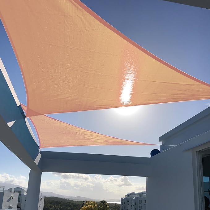 SUNNY GUARD Custom Size 6'x8'x10' Peach Fuzz Sun Shade Sail Right Triangle UV Block Shade for Backyard Yard Patio Deck Garden(Customized)