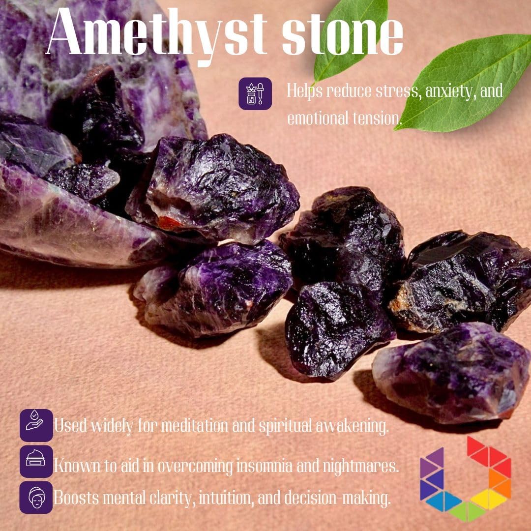 Healing Crystal Stones, 1.25-2.0" Large Reiki Healing Gemstones Natural Tumbled Polished Stones for Energy Witchcraft Therapy Meditation Pack 2 (Amethyst)