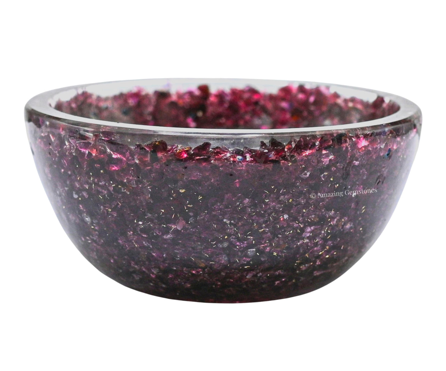 Amazing Gemstone Garnet Orgonite Orgone Crystal Gemstone Bowl - 3" Orgonite Garnet Crystal Bowl for Meditation, Crystals and Healing Stones Gift and Protection
