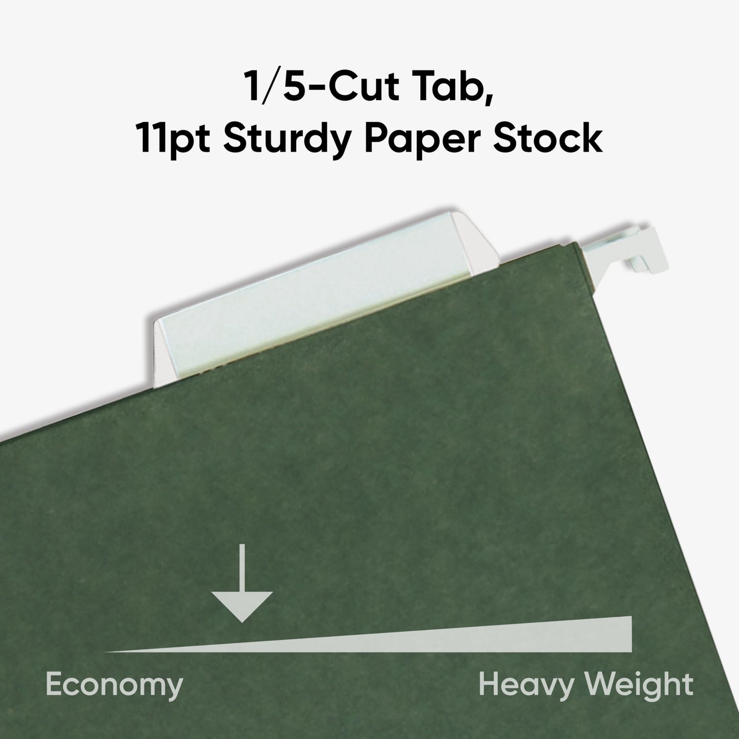 Smead Hanging File Folder, 1/5-Cut Adjustable Tab, Letter Size, Standard Green, Hanging Folders for Filing Cabinets, File Organizer Folder, 50 Count