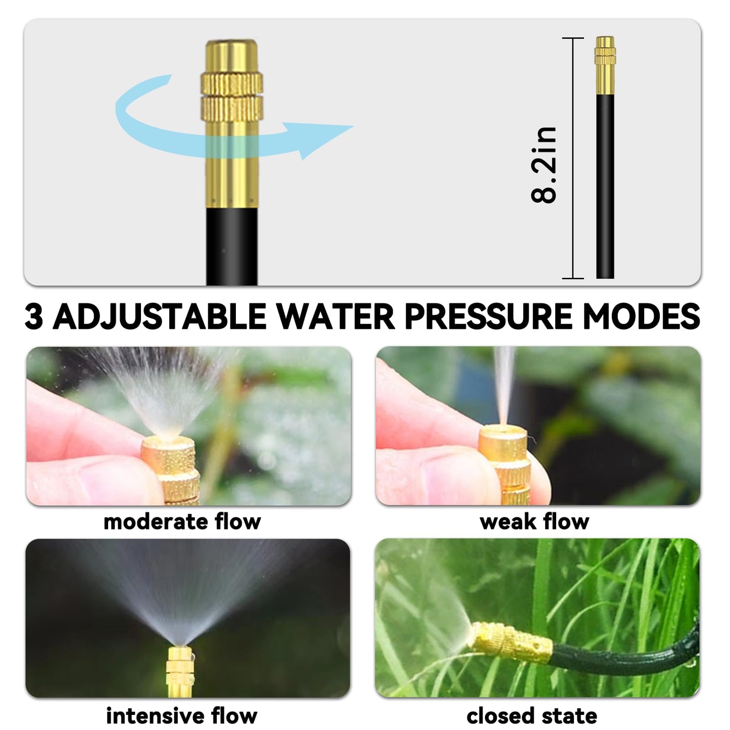 98.4Ft Drip Irrigation System, 360° Bendable Drip Irrigation Kit Automatic Irrigation System for Garden, Adjustable Garden Watering Misting System for Greenhouse, Yard, Lawn, Plant