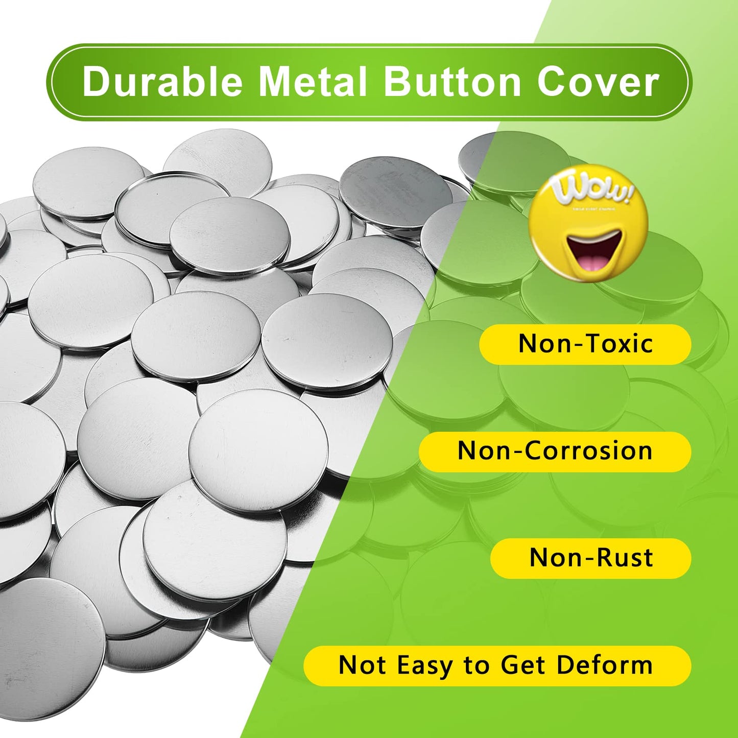 3 inch /75mm Blank Button Supplies Round Badges Buttons Parts for Button Maker 75mm Button Attachment, Button Making Supplies with Pin Cover, Pin Backs, Plastic Films, Blank Circle Paper