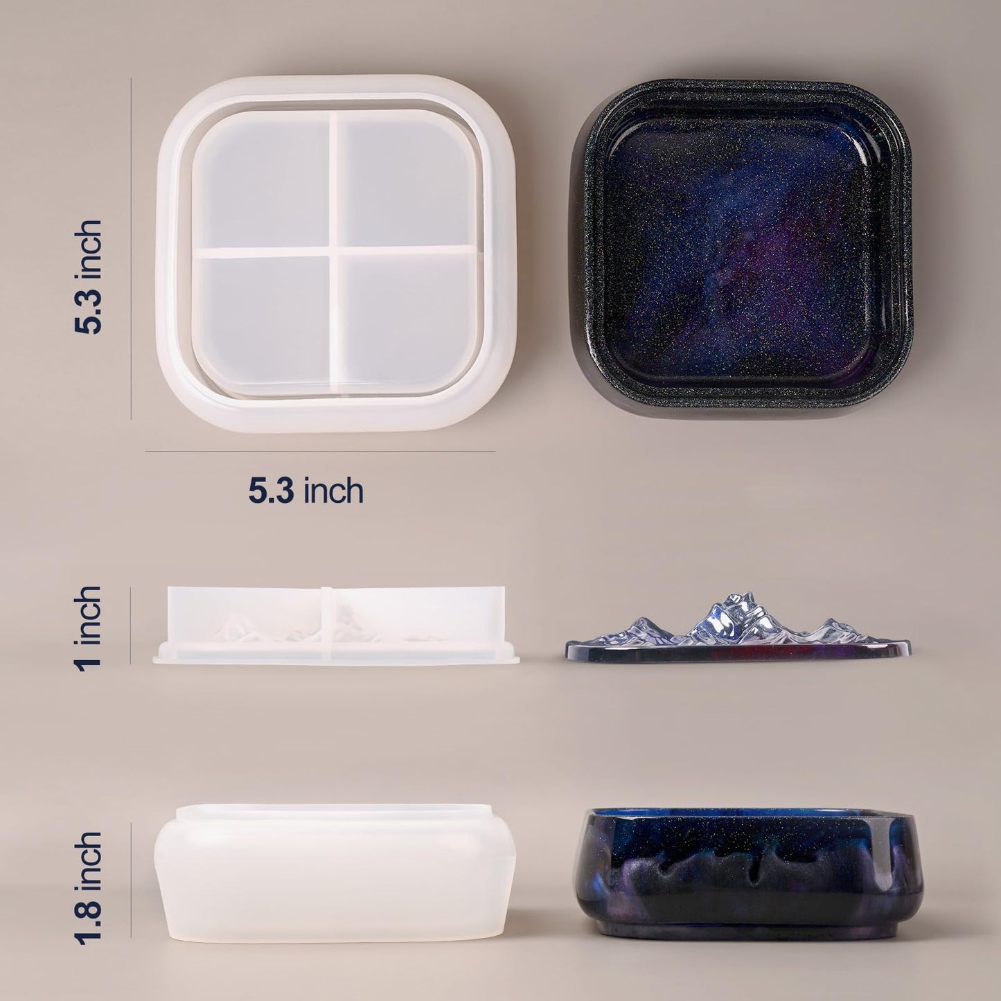 Moukiween Large Storage Box Molds with Lid, Resin Jar Mold, Silicone Box Mold for Storage Jewelry Epoxy Casting DIY Crafts