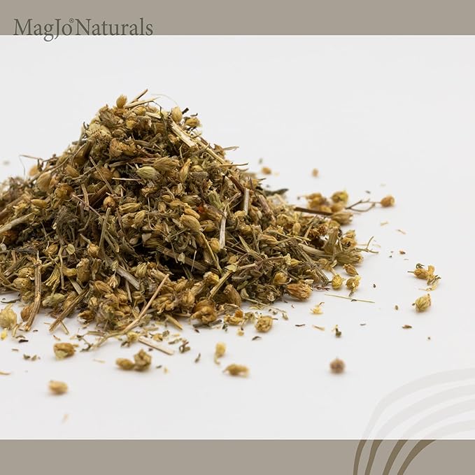 MagJo Naturals Yarrow Leaf & Flower, Dried, Cut and Sifted Achillea millefolium (4 oz)