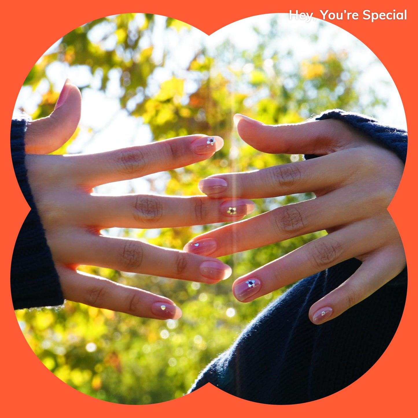 Heyhae Semi Cured Gel Nail Strips | No LED Lamp Needed | Ombre, Pink | Easy Apply & Remove, Salon Quality | Includes 28 Strips, 1 Prep Pads, Nail File & Wooden Stick - Hey, You’re Special