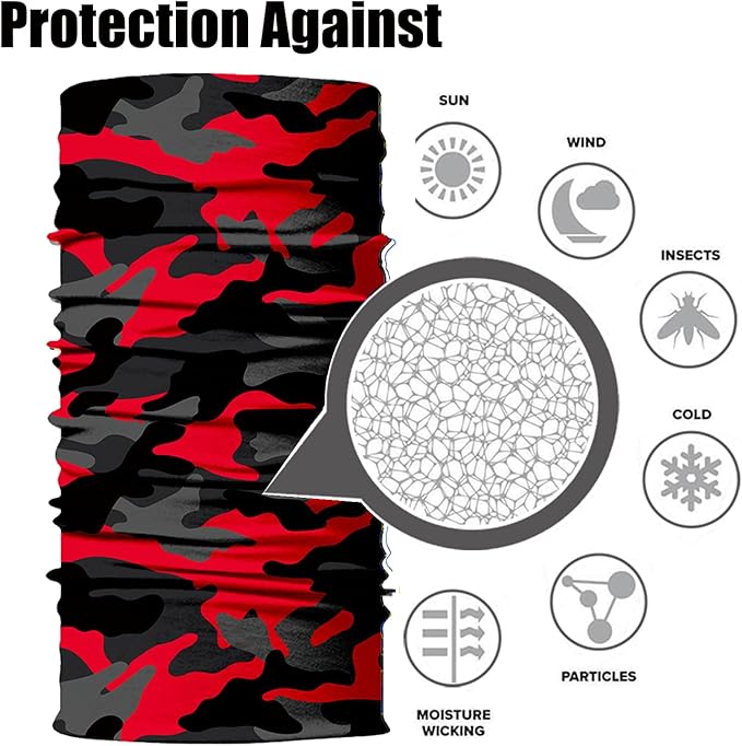 Obacle Neck Gaiter Face Mask Bandana for Dust Wind Sun Protection for Men Women