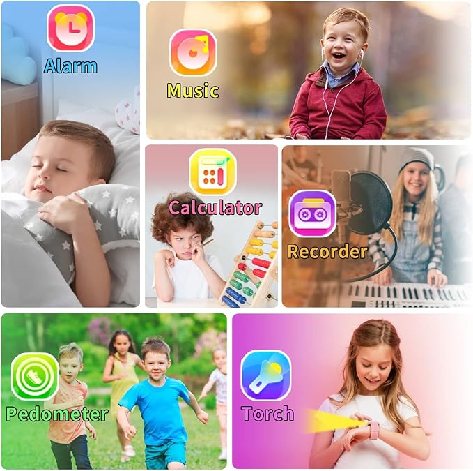 Kids Smart Watch Boys with 39 Puzzle Games HD Touch Screen Music Player