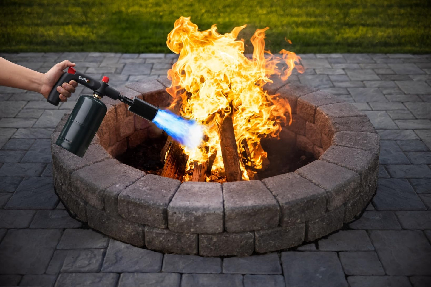 POWERFUL SearPro Charcoal Torch Lighter - Cooking Gadgets - Sous Vide - Cooking Torch - Culinary Kitchen Torch - Flamethrower Meater Gun Lighter - Chef Blow Torch - BBQ Propane Torch Tank Not Included
