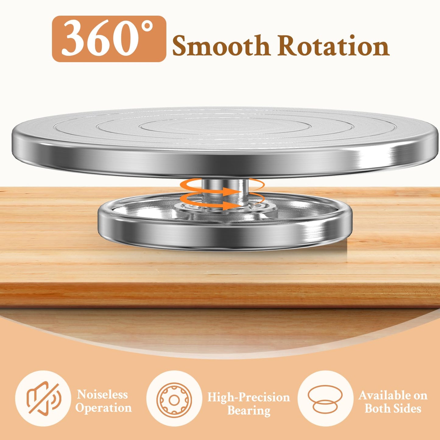 Yncotte Pottery Wheel, 7 Inch Sculpting Wheel Double-Sided Banding Wheel Pottery Turntable Aluminium Alloy Metal Rotating with Ball Bearings for Ceramics Clay Model Making Cake Decor Paint Spraying