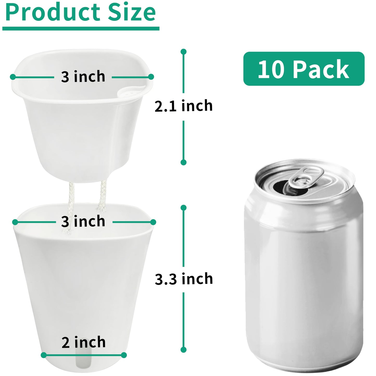 3" Self Watering Pots - 10 Sets Planter Pots for Indoor Plants With Water Level Indicator and Multiple Vents - for House Plants, Flowers, Herbs