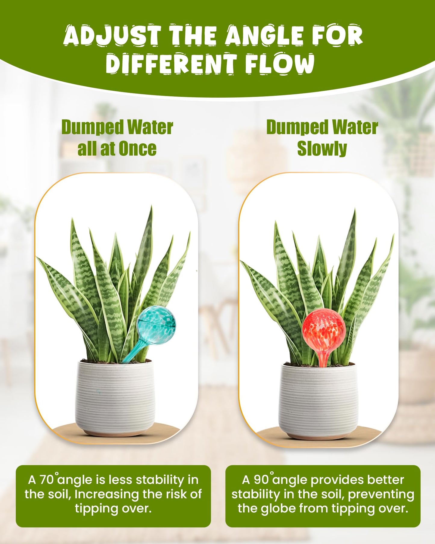 Iridescent Self Watering Globes, Glass Rainbow Plant Watering Globes, Self Watering Planter Insert, Automatic Plant Waterer Indoor (Small-4 Pcs Multi-Color)