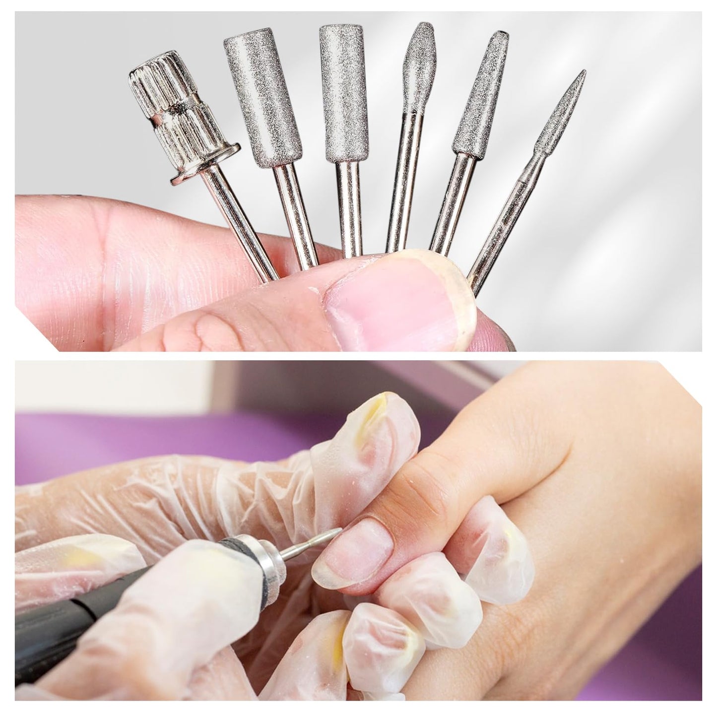 3Pack 6Pc Nail Drill bits Set,Professional Nail Art Tools Set for Acrylic Art,with 6 pcs Sanding Bands for Manicure & Pedicure Crystal Nail Files,Perfect for Nail Salons & Beauty (3Pack)