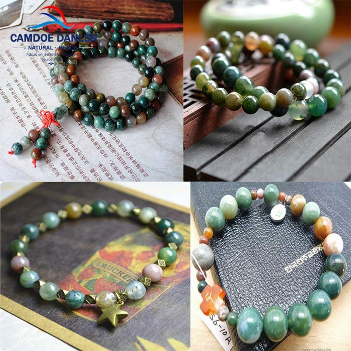 Natural Stone Beads 100pcs 8mm India Agate Round Genuine Real Stone Beading Loose Gemstone Hole Size 1mm DIY Charm Smooth Beads for Bracelet Necklace Earrings Jewelry Making (India Agate)