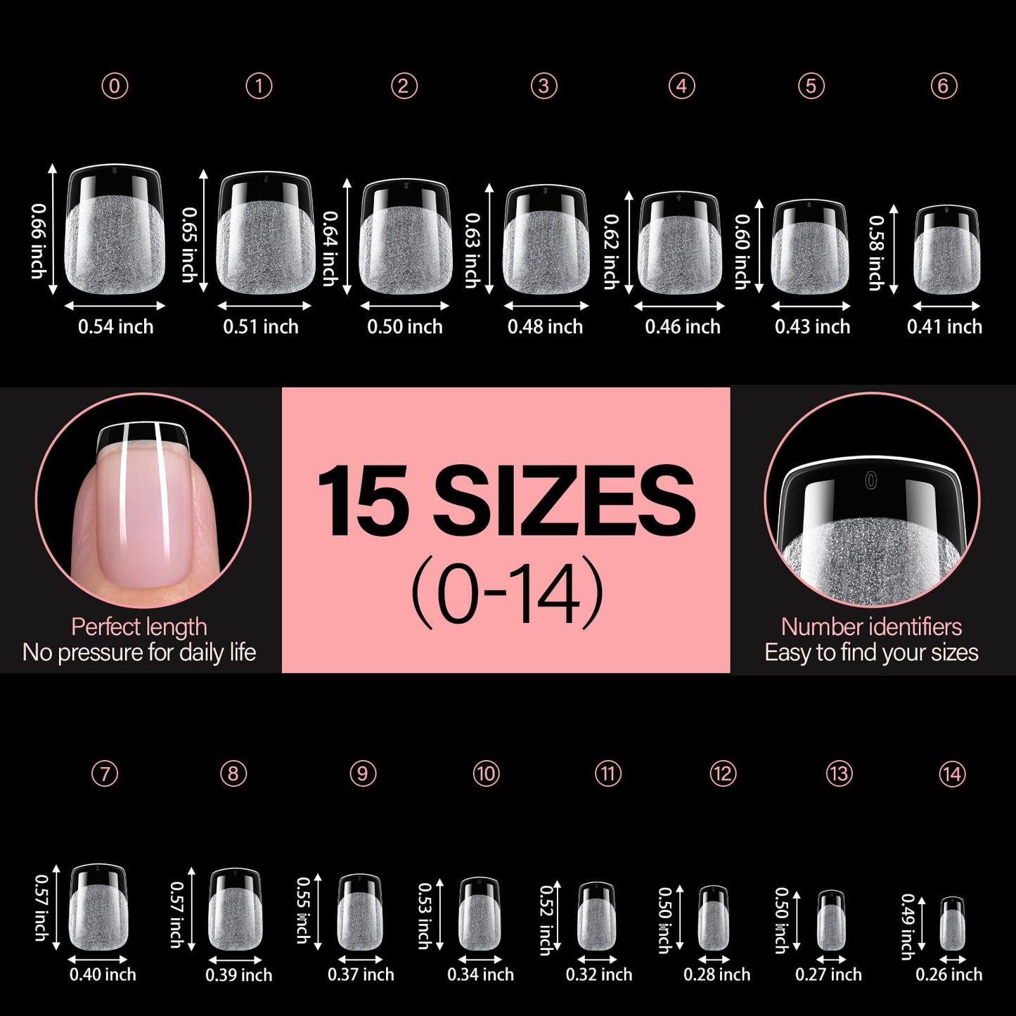 AILLSA Extra Short Square Nail Tips - 15 Sizes 120pcs Half Matte False Nail Tips Pre-shaped Short Nails Tips, Acrylic Fake Press on Gelly Tips for Gift