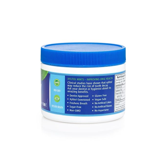 Spry Xylitol Peppermint Mints Sugar Free Candy - Promote Oral Health, Increase Saliva Production, Stop Bad Breath, Non-GMO, Gluten-Free, 240 Count (Pack of 2)