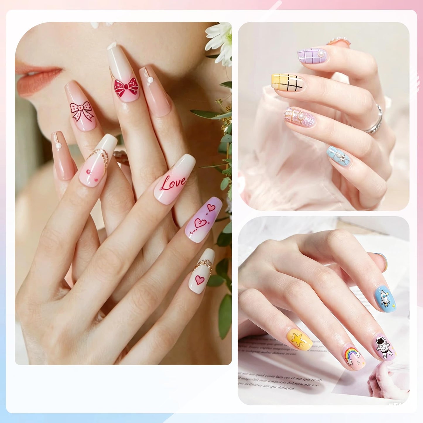 Biutee Nail Stamping Plate 16Pcs Nail Stamper Kit 12Pcs Nail Art Stamp Plates with Silicone Stamper, Scraper & Storage Bag, Stamping Plates Star Plaid Flower Butterfly Template Holiday Design Gift