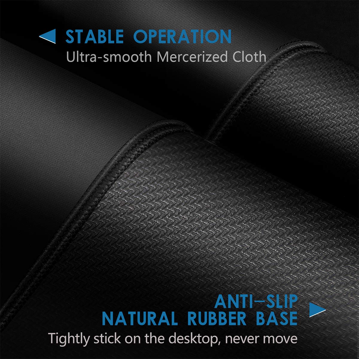 Large Mouse Pad- 31x12 in. XL Mousepad Keyboard Pad with Stitched Edges, Uitra-Smooth Mouse Mat & Non-Slip Rubber Base, Gaming Mouse Pad for Gamer, Office & Home, Black