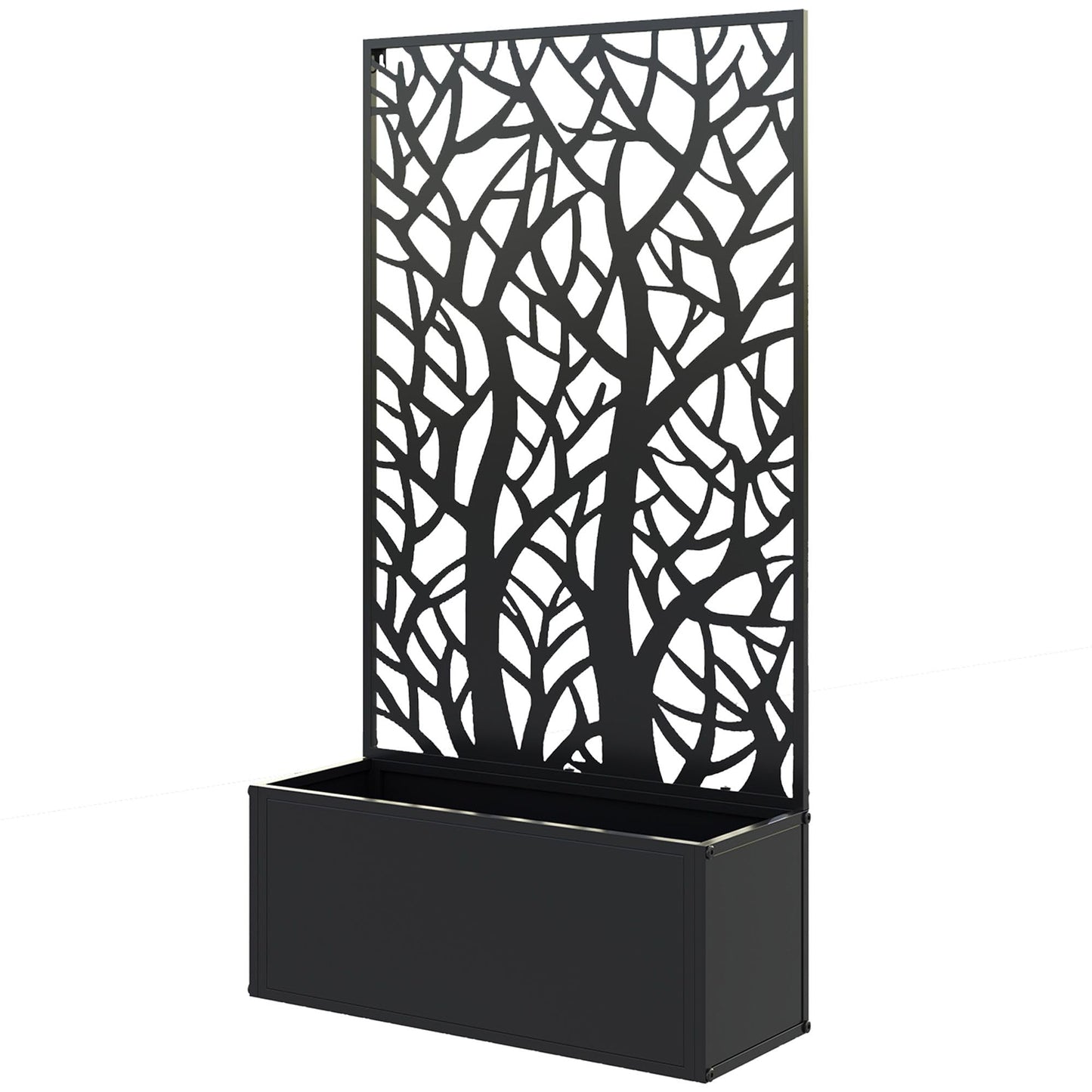 YBCHFGA Metal Raised Garden Bed with Privacy Panel