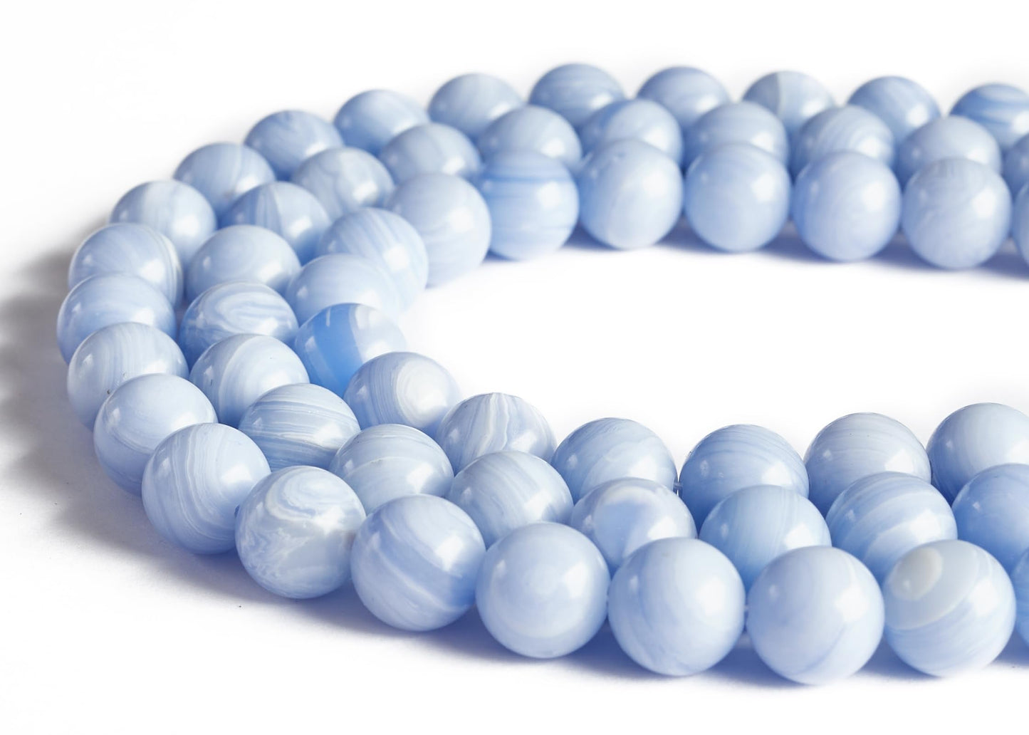 100pcs 8mm Blue Lace Agate Beads Natural Gemstone Beads Round Loose Beads for Jewelry Making