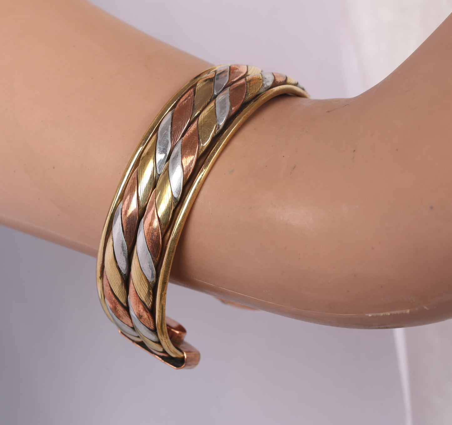 Touchstone copper bracelets | gift for men women |adjustable 100% pure solid real magnetic jewelry | handmade bracelet set combo | rope braided tibetan bangles. Set of 2 different designs