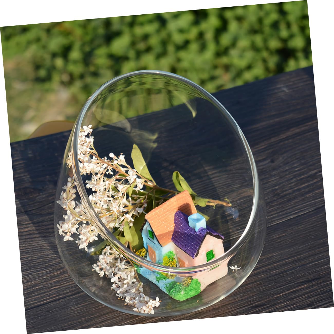 INOOMP 3pcs Slant Cut Glass Bottle Ecological Terrarium Vases Tabletop Micro Landscape Succulent Plant Holder for Home Décor