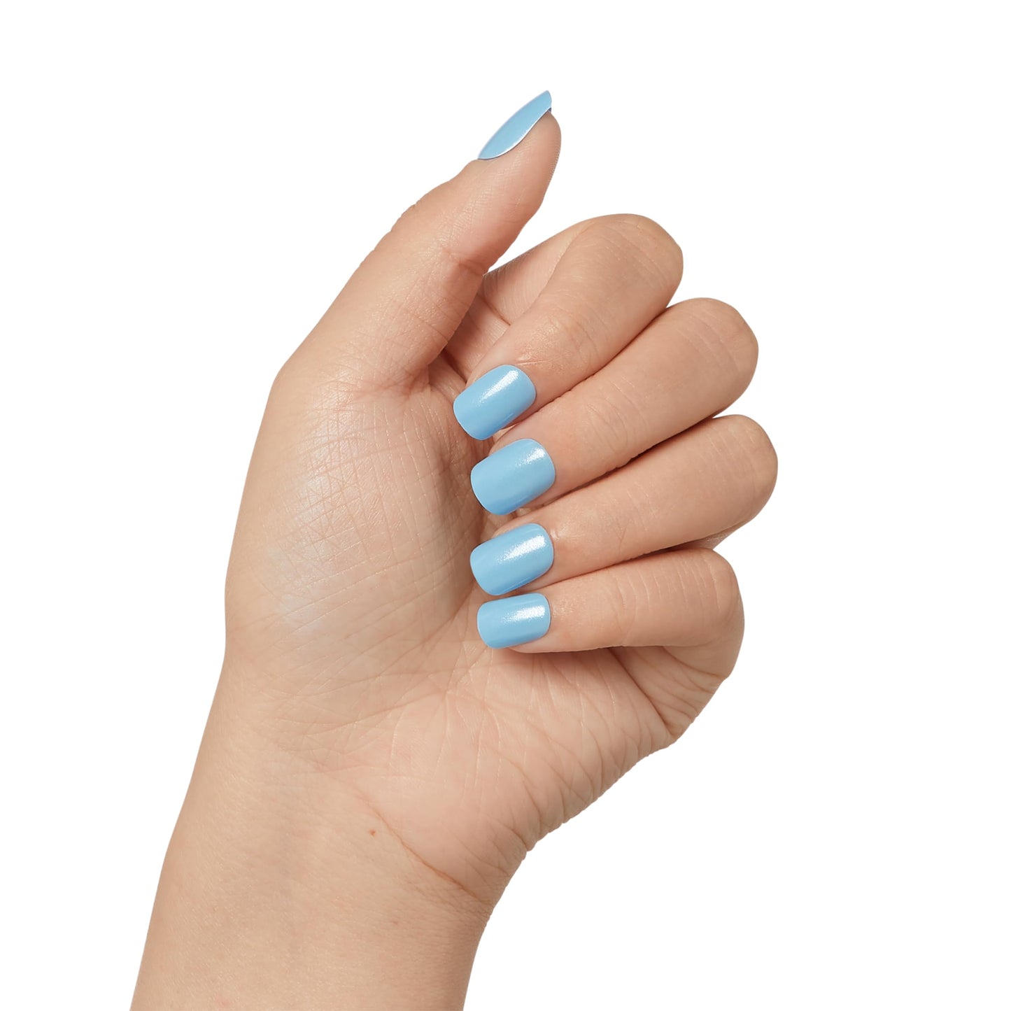Kiss Impress No Glue Mani Press On Nails, Color FX, 'Meta', Blue, Short Size, Squoval Shape, Includes 30 Nails, Prep Pad, Instructions Sheet, 1 Manicure Stick, 1 Mini File