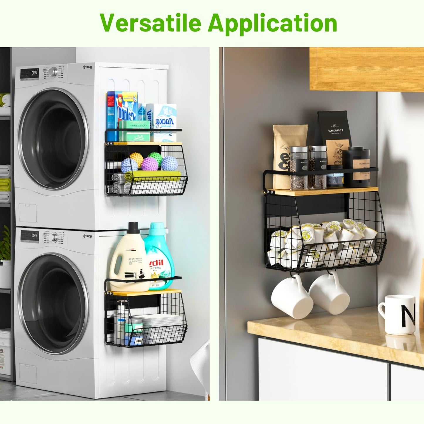 Ofiray-home Magnetic Shelf for Fridge with Wood Lid, Fruit Potato and Onion Storage Bins, Pantry Organizers & Storage, Large Container Magnetic Spice Rack for Refrigerator, Kitchen Counter, Cabinet
