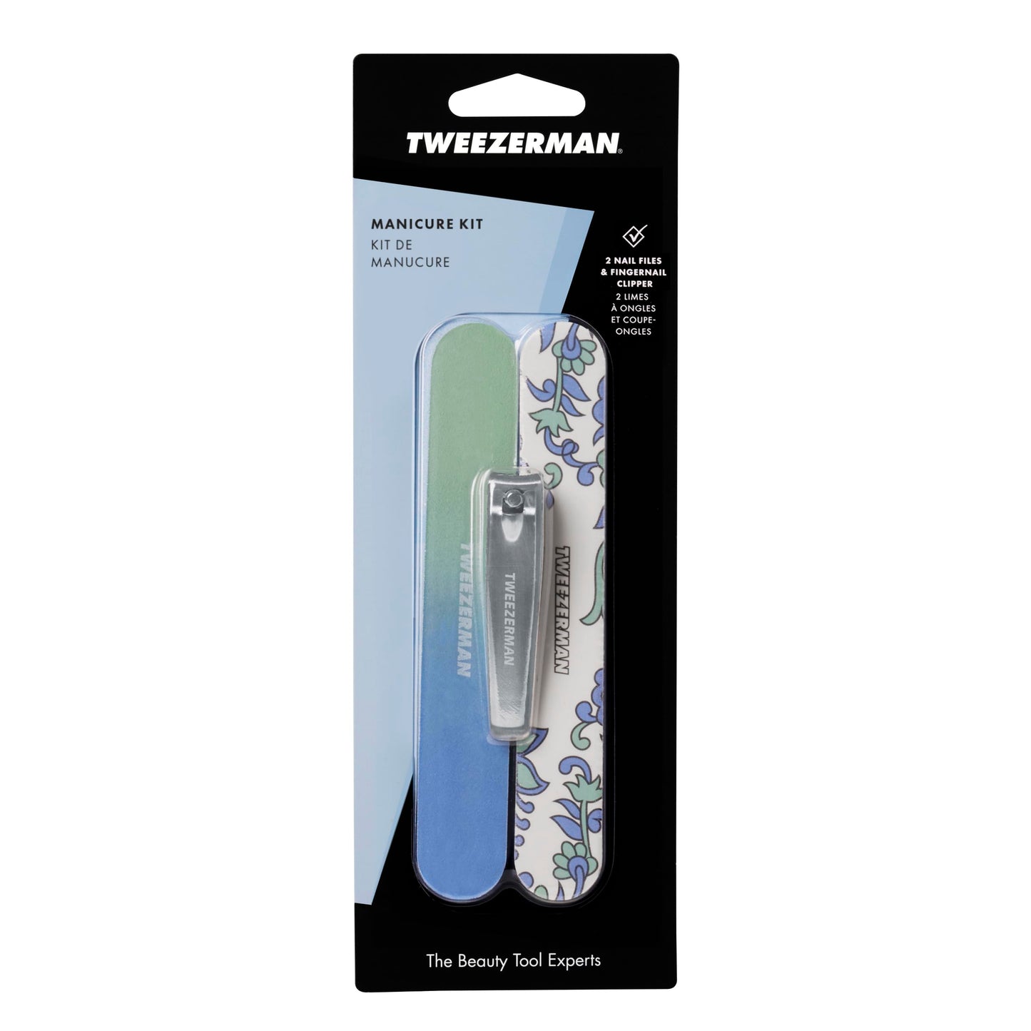 Tweezerman Blue and Green Paisley Manicure Kit