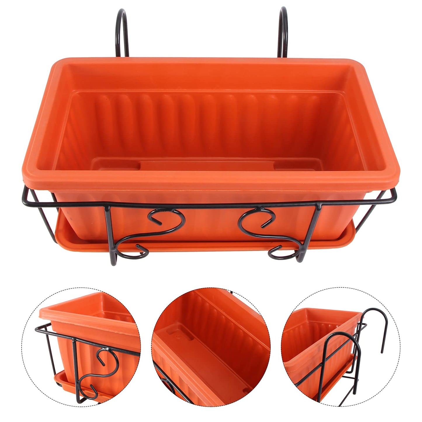 1set Hanging Rectangular Flowerpot Rack Durable Flowerpot Stand for Balcony Living Room and Garden Stylish Vertical Gardening for Home Decor