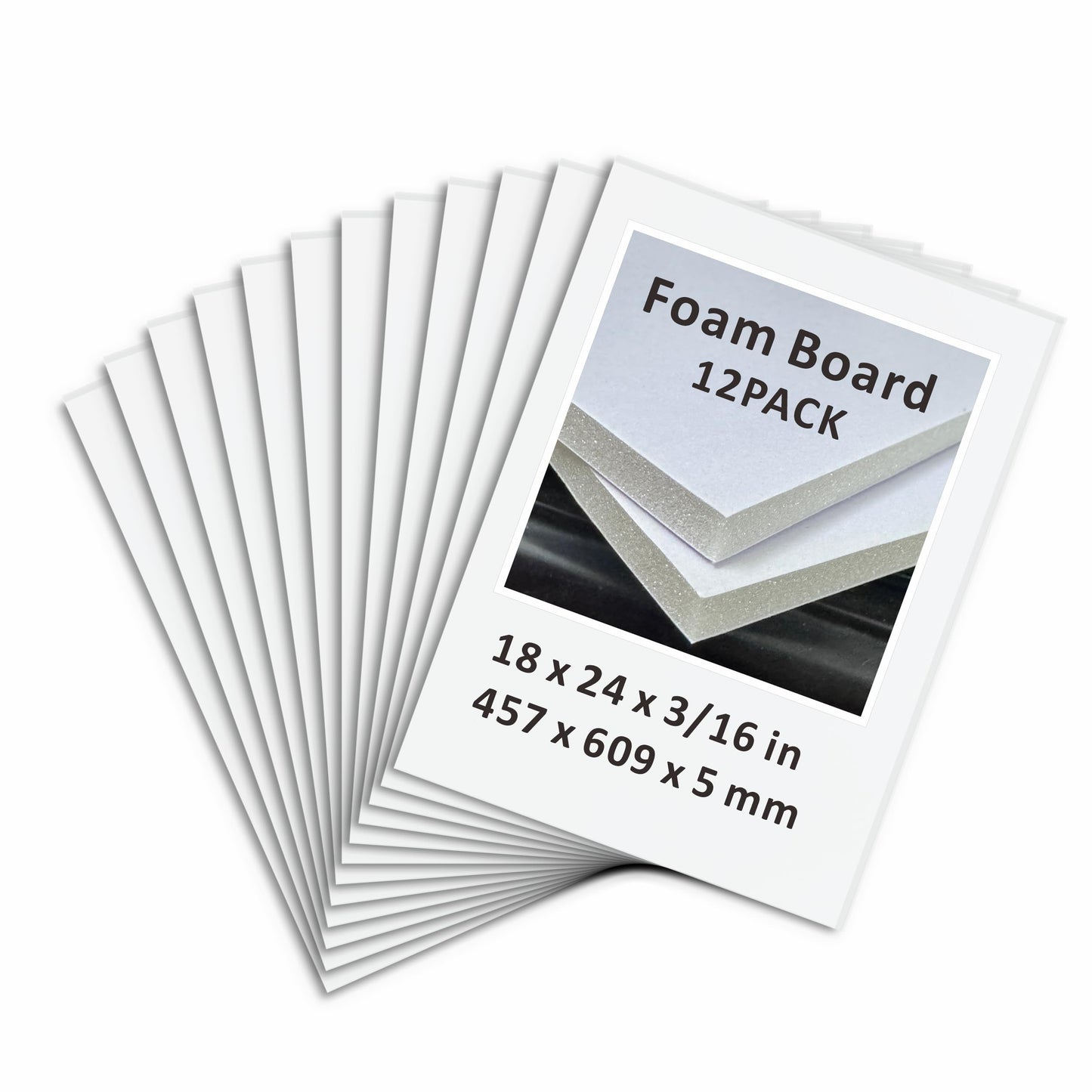 Foam Board 18 x 24 in, ZXUNLIEH 12 Pack White Poster Board, 3/16 in Thick Craft Foam Core Board, Puzzle Board, Double Sided, Foam Sheets for Picture, Project, Presentation, Artwork, Signage and Crafts