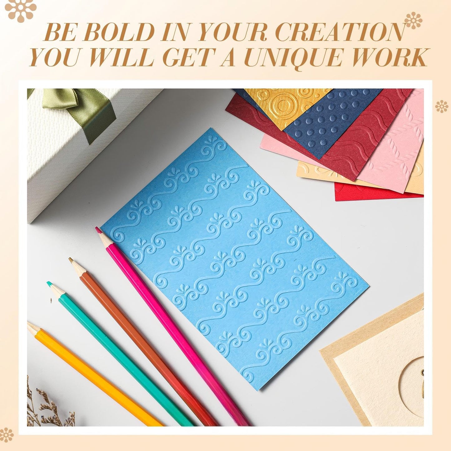 Geiserailie 8 Pcs Embossing Folders 2d/3D Embossing Machine Template Paper Card Folder for DIY Making Flower Scrapbook Photo Album Craft Decoration 5.9 x 4.1/6.9 x 4.9 Inch (Classic Style)
